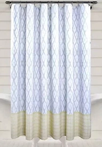 New Sonoma Goods Golden Yellow & Gray Ikat Fabric Shower Curtain 70 x 72 - Picture 1 of 1
