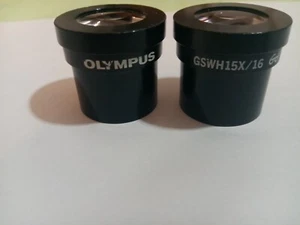 PAIR OF OLYMPUS JAPAN MICROSCOPE GSWH15X/16 EYEPIECE - Picture 1 of 6