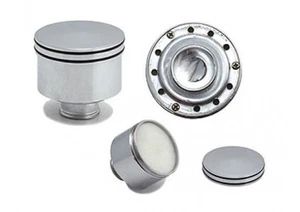 Valve Cover Breather 1" Push-In Billet O-Ring Style Chrome 1-1/4 "breather holes - Picture 1 of 1