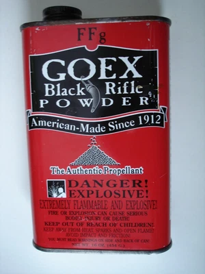 Lata de polvo negro Goex FFg vintage lata vacía excelente estado. Moosic, PA Foto 1 de 4