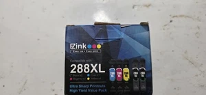 EZ ink 288XL 2 Black, 1 Cyan, 1 Magenta and 1 Yellow Cartridge - NEW Open Box  - Picture 1 of 2