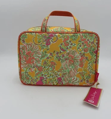 Lilly Pulitzer Travel Case Makeup Case Yellow/Orange Lion Handles Target NWT - Image 1 of 4