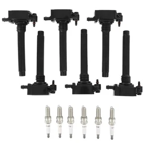 For Jeep For Chrysler 6PCS Ignition Coil & Iridium Spark Plug black brandnew - Picture 1 of 15