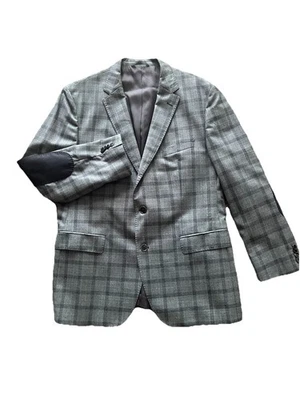 Blazer Hugo Boss Para Hombres 44R Abrigo Deportivo Chaqueta 110% Lana Gris Cuadros Oficina Foto 1 de 4