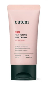 Cutem Glow Pink Toning Sun Cream 50ml SPF50+ PA++++ K-Beauty - Picture 1 of 11