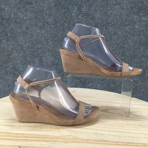 NEW Style & Co Sandals Womens 7.5 M Mulan Casual Wedge Slingback Brown Fabric - Picture 1 of 19