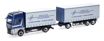 HERPA - MAN TGX GX 4x2 e rimorchio 1 + 2 assi STICKELMANN - 1/87 - HER956659 - Immagine 1 di 4