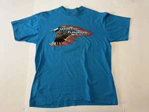 Vtg 1989 Harley Davidson T-shirt Mens L Screaming Eagle Flame Motorcycles - Picture 1 of 10