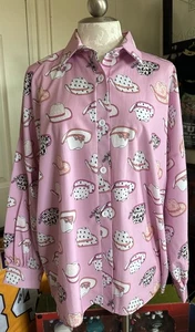 RODEO BARBIE BUTTON UP NYLON APPAREL MEDIUM  , 90's vintage - Picture 1 of 9