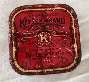 VINTAGE 1930er Underwood Kee Lox Marke Schreibmaschine Farbband Dose rot LEER - Bild 1 von 2