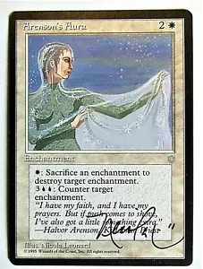 MTG MAGIC the GATHERING signed NICOLA LEONARD - Arenson's Aura, ARTIST AUTOGRAPH - Picture 1 of 2