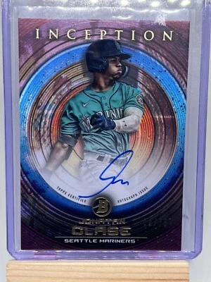 2022 Bowman Inception Jonatan Clase Fuschia /75 Auto - Mariners - Image 1 of 2
