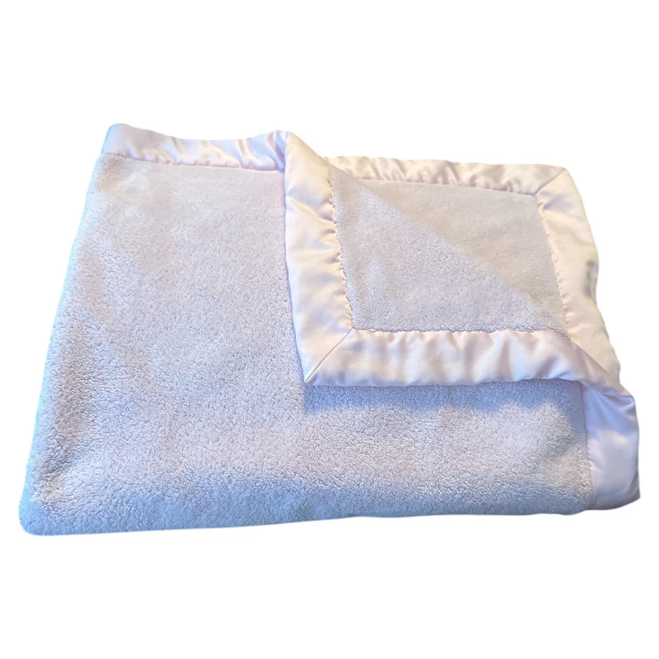 Manta de bebé de felpa gruesa Baby Gap rosa niña satinado 35x31 Foto 1 de 4