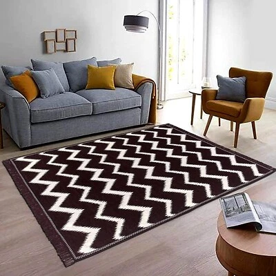 Ethnic Premium Chenille Living Room Carpet Area Rug Picnic Mat 5 x 7 Feet (C64) - Image 1 of 3