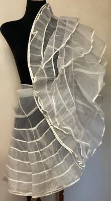 Falda Completa de Encaje de Malla y Rayón Blanco Helene Damas Años 40 De Colección Talla Pequeña Foto 1 de 4