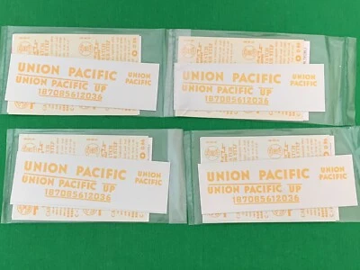 lot of 4 sets Walthers O Scale Caboose Union Pacific, Yellow Decals 93-07, 93070 - Image 1 of 4
