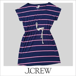Women's J. Crew Short Sleeve Scoop Neck T-shirt Dress | Blue-Pink | Sz: S - Picture 1 of 7