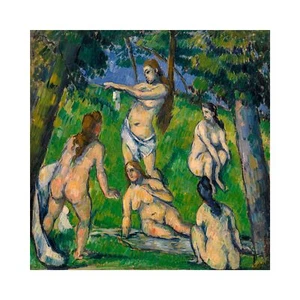 Cezanne, Five Bathers, 1878, Lustre Canvas Print, 30" x 30" - Picture 1 of 10