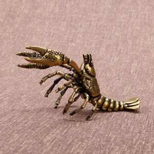 Brass Lobster Figurine Statue Animal Figurines Toys Home Office Decorations Gift