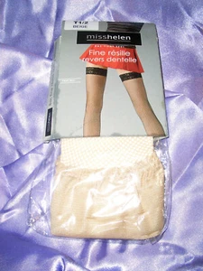 Miss Helen sexy halterlose Netz Nylons Strümpfe Gr. 1/2 beige Stay Ups OVP - Bild 1 von 2