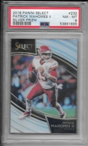 2018 Panini Select Patrick Mahomes Field Level Silver Prizm PSA 8