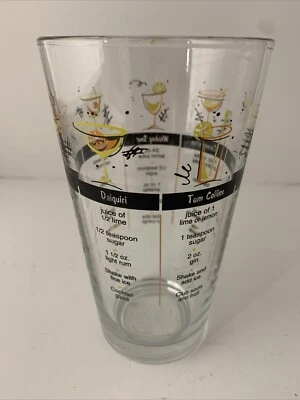 Vaso de pinta de medición de camarero + receta mixología 16 oz negro y amarillo usado en excelente estado Foto 1 de 4