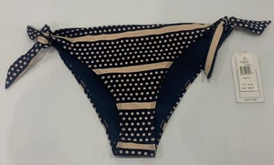 ROXY Size XL / 14 Blue Pink POP Spotty Bikini Tie Side Bottoms / Bathers  NEW - Picture 1 of 5