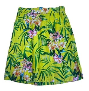 Falda TOMMY BAHAMA Colibrí Tropical Hibisco Lino Mini Bolsillos Talla XS - Imagen 1 de 10