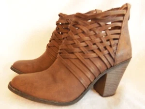 Womens Fergalicious Strappy Heel Brown Boots Size - 11 M - Picture 1 of 7