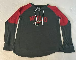 NHL MN Wild Very Light Material Women's long sleeve Shirt-Size Med-Mint Cond - Picture 1 of 4