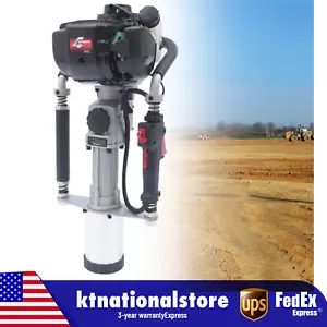 4 Stroke Gas Powered Fence Pile Driver T-Post Push Gasoline Engine Heavy Duty - Picture 1 of 21
