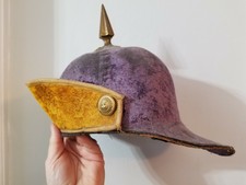 Vintage Purple Velvet IOOF Odd Fellows Spiked Helmet