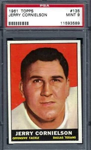 1961 Topps FB #135 PSA 9 Jerry Cornielson Texans 135 - Picture 1 of 2