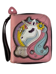 CHALA Zip Around Wallet Unicorn Pink Bejewled Multicolored New without Tags - Picture 1 of 12