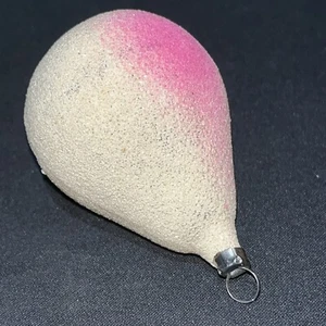 Vtg Pear Ornament Sugared Venetian Dew Unsilvered Christmas Glass Germany Fruit - Picture 1 of 8