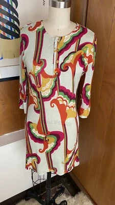 T-Bags Vestido Los Angeles M Retro Botones Dorados Jersey Camisa Top Túnica Rayón Foto 1 de 4