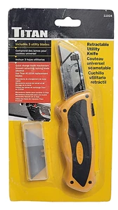 Titan Retractable 11024 Yellow Sliding Utility Knife - Picture 1 of 4