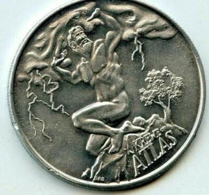 Mardi Gras Doubloon Krewe of Atlas 1970 Aluminum - Picture 1 of 2