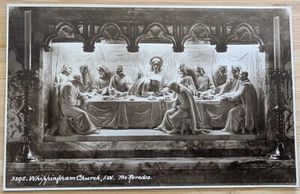 1931 RPPC Echt Foto Postkarte Whippingham UK Reredos Letztes Abendmahl Skulptur - Bild 1 von 2