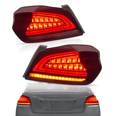 VLAND LED DRL Tail Lights For Subaru WRX 2014-21 w/Sequential Rear Lamp Red Lens - image 1 of 4