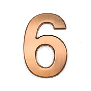 House Number (6) Bronze ABS Plastic 4" Inch Apartment Mailbox Outdoor - Picture 1 of 2