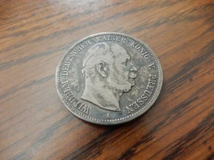 1876 WILHELM DEUTSCHER KAISER KONIG V PREUESSEN FUNF MARK DEUTSCHES REICH - Picture 1 of 7