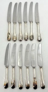 JOHN OSBOURNE x 12 SILVER PLATED KNIVES English 22 & 24.5cm Dinner & Dessert - Picture 1 of 7