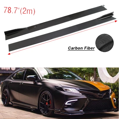 78.7" Carbon Fiber Side Skirt Splitter Rocker Extensio for TOYOTA Camry SE LE X Foto 1 de 4