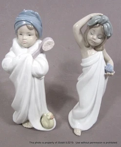 KONVOLUT 2 VINTAGE LLADRO PORZELLAN FIGUREN 6799 wie 6800 Little Bather - Bild 1 von 6