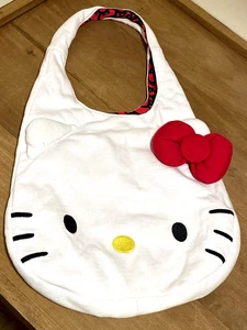 Sanrio HELLO KITTY Face Bag Purse Shoulder Tote 12" x 12" Red Bow EUC - Picture 1 of 8