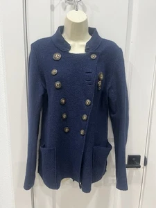 Giacca Gro Abrahamsson Windfall bollita 100% lana lana lana blu navy bottoni marcata taglia M - Foto 1 di 9