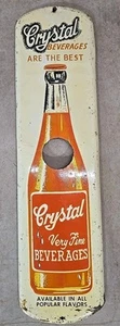 Original Crystal Beverage Orange Soda Metal Thermometer Rare Advertising Piece - Picture 1 of 5