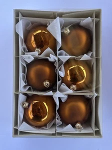 Vintage Hand Blown 3 ” Glass Ornaments w/Box Made In Germany 6 Pcs - Picture 1 of 7