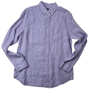 Banana Republic Herren Medium M 100% Leinen Lavendel Sommer Preppy Strand Maritim - Bild 1 von 20